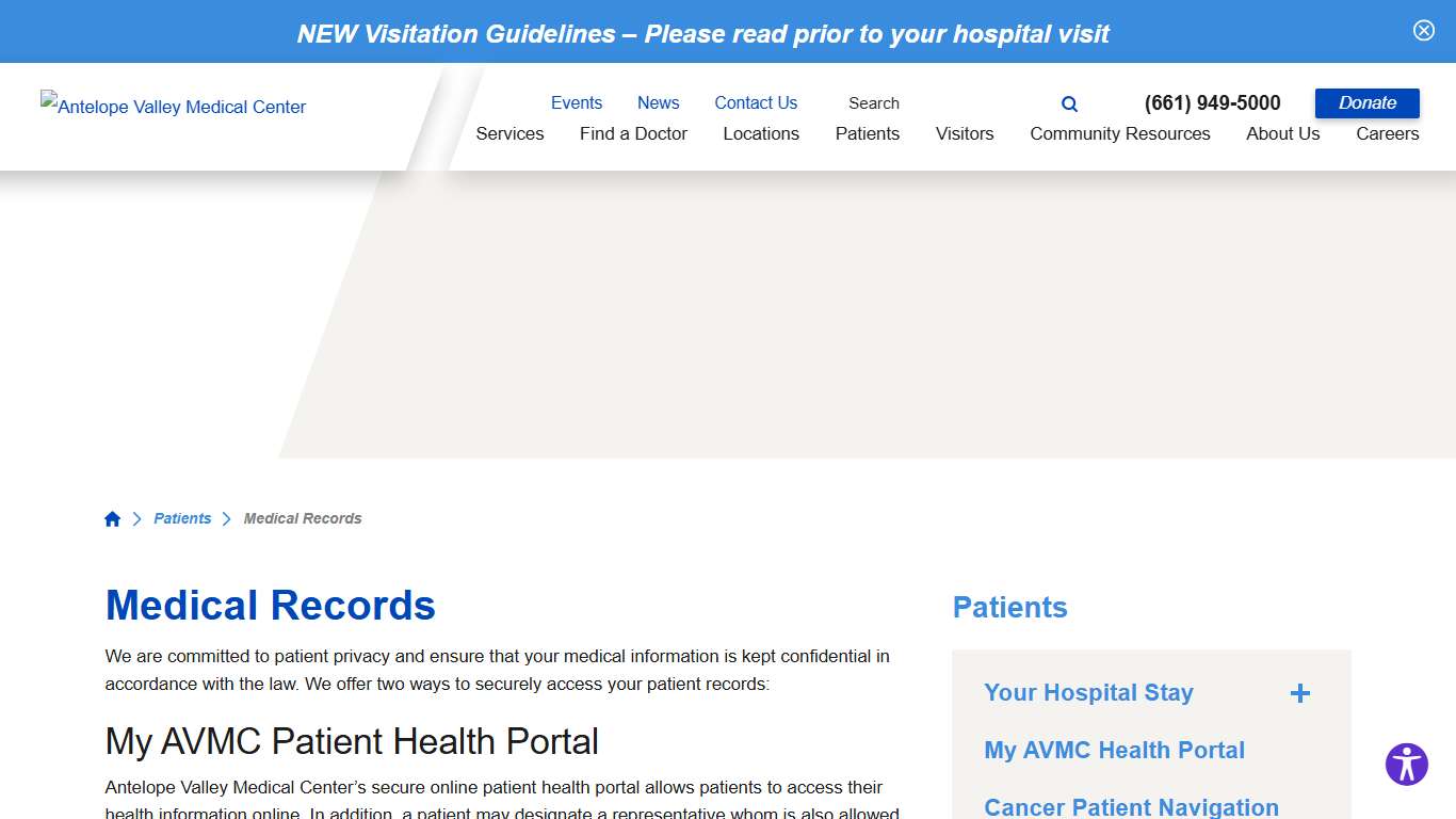 Medical Records | Antelope Valley Medical Center